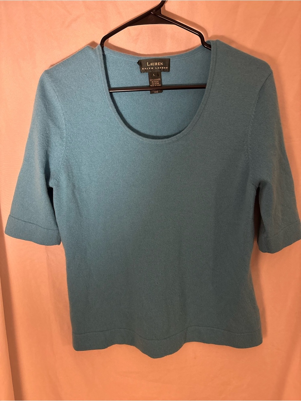Lauren Ralph Lauren Teal Scoop Neck Short Sleeve Knit Top
